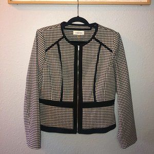Calvin Klein, Ladies, Zippered Houndstooth Jacket